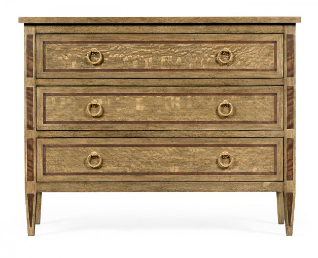 Cambridge Collection - Rectangular English Brown Oak Chest of Drawers