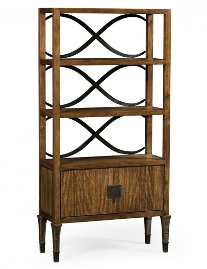 Cambridge Collection - Daniella & Burl Walnut Three-Tier Bookcase