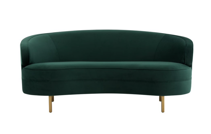 Baila Green Velvet Loveseat