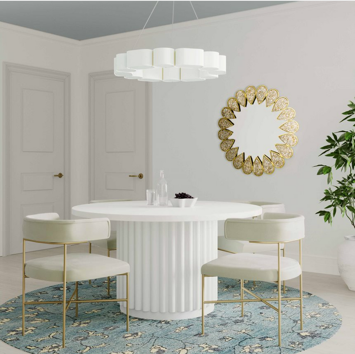 KALI 55″ WHITE ROUND DINING TABLE