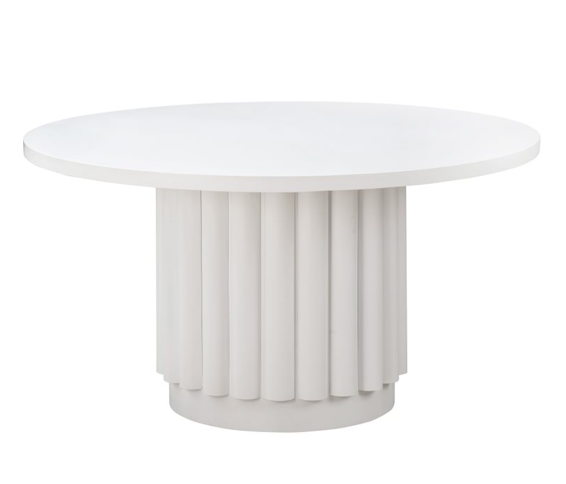 KALI 55″ WHITE ROUND DINING TABLE