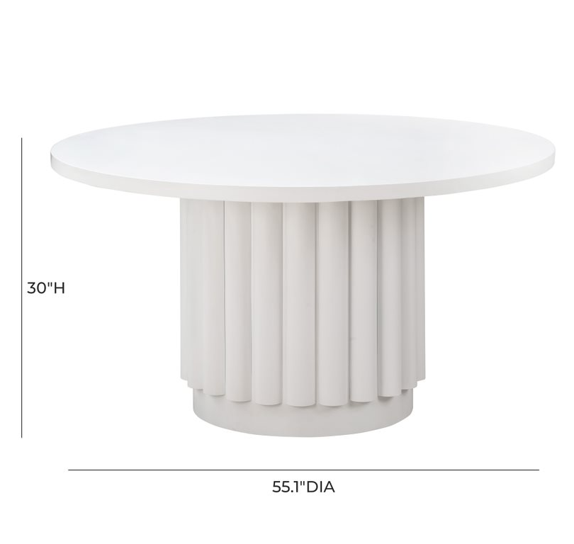 KALI 55″ WHITE ROUND DINING TABLE