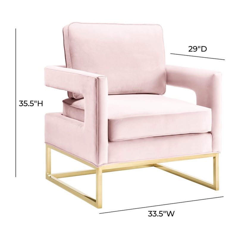 Avery Blush Velvet Chair