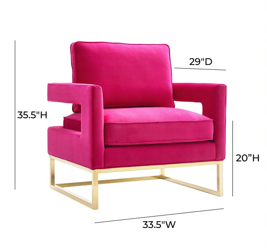 Avery Pink Velvet Chair