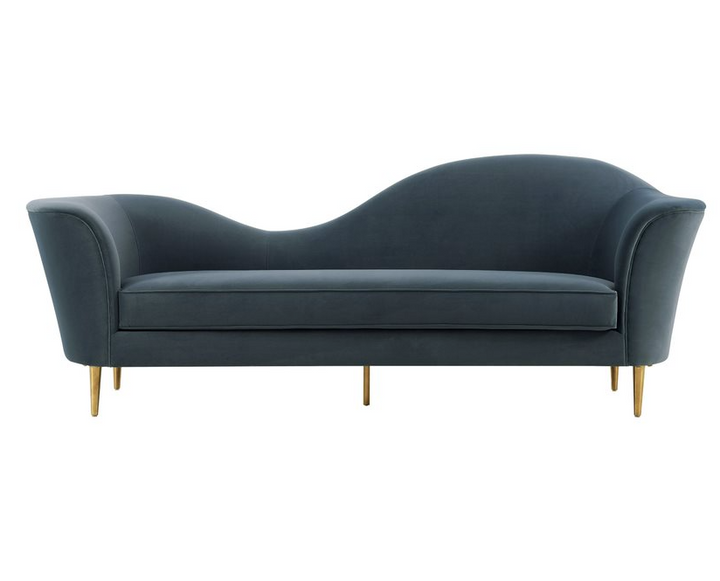 Plato Grey Velvet Sofa