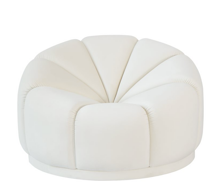 Marshmallow Cream Velvet Lounge Chair