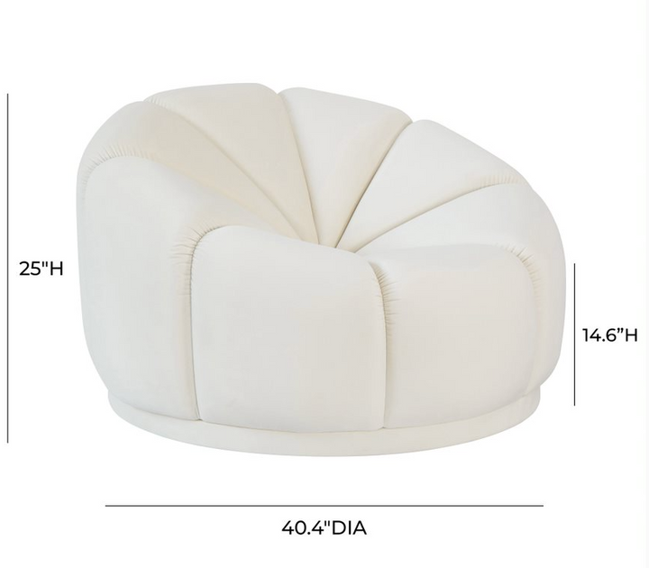 Marshmallow Cream Velvet Lounge Chair