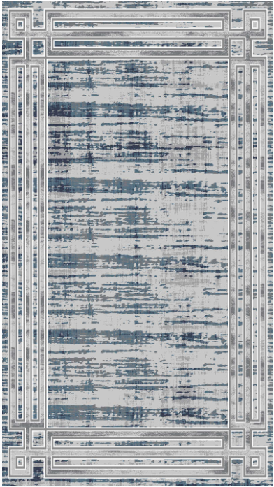 Gray and Blue Area Rug