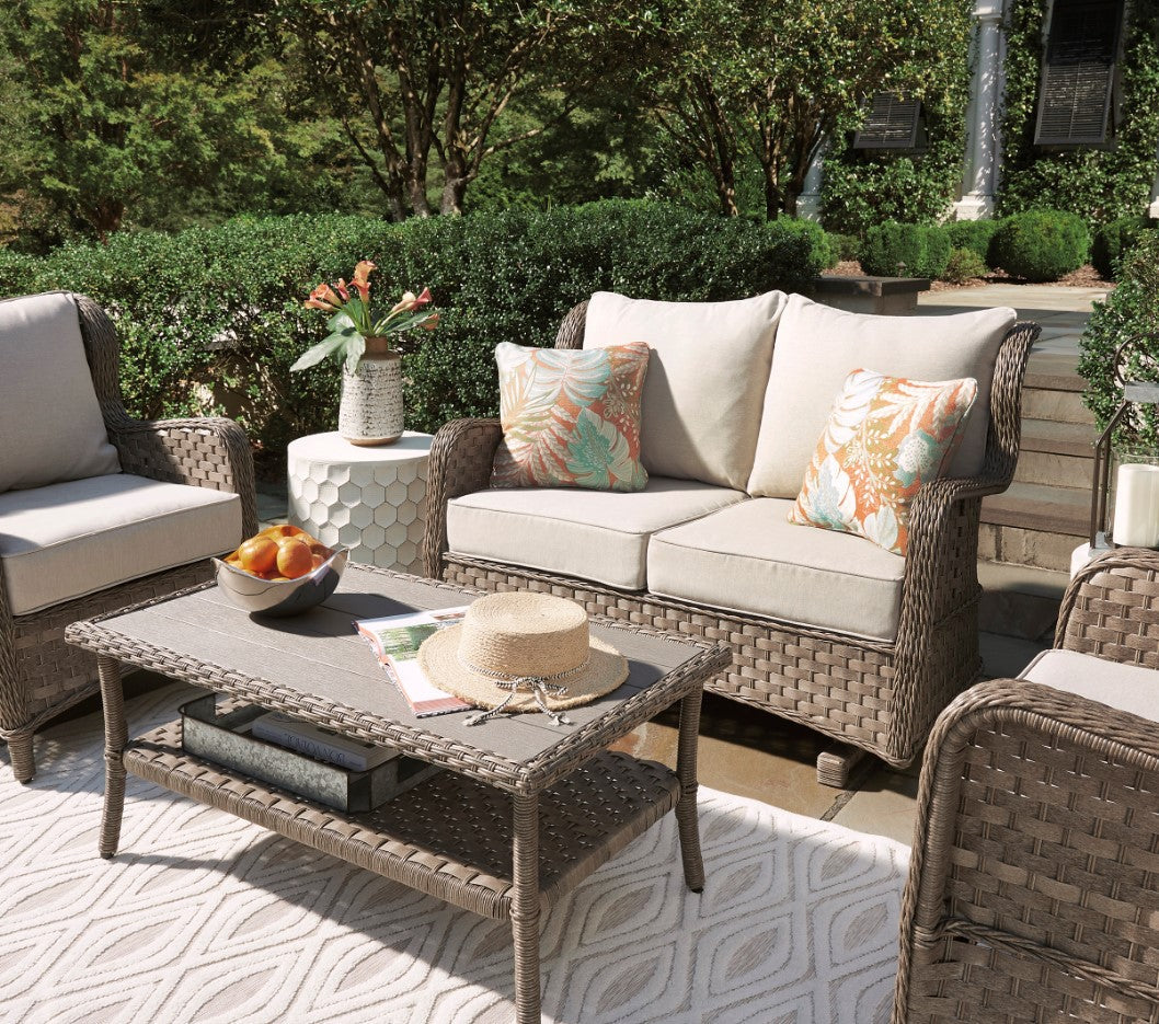 Clear Ridge Outdoor Nuvella Glider Loveseat & Coffee Table Set