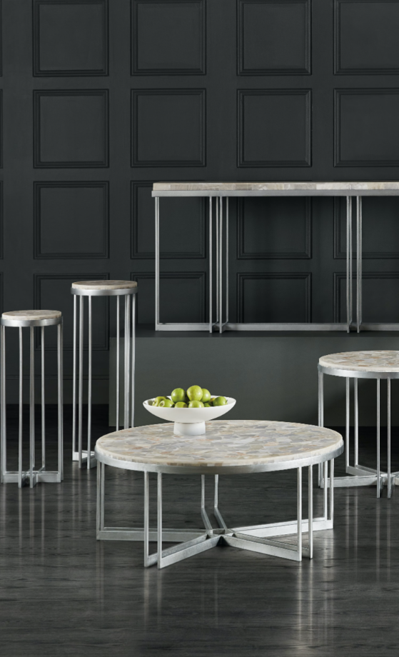 Melange Marin Round Cocktail Table