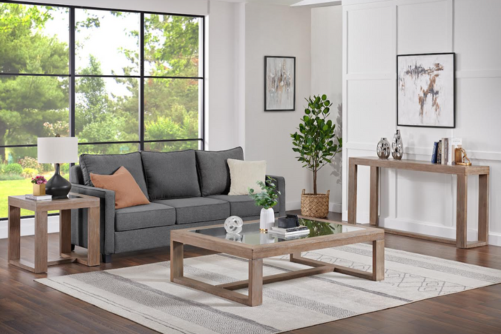 Glass Top Dark Brown Coffee Table