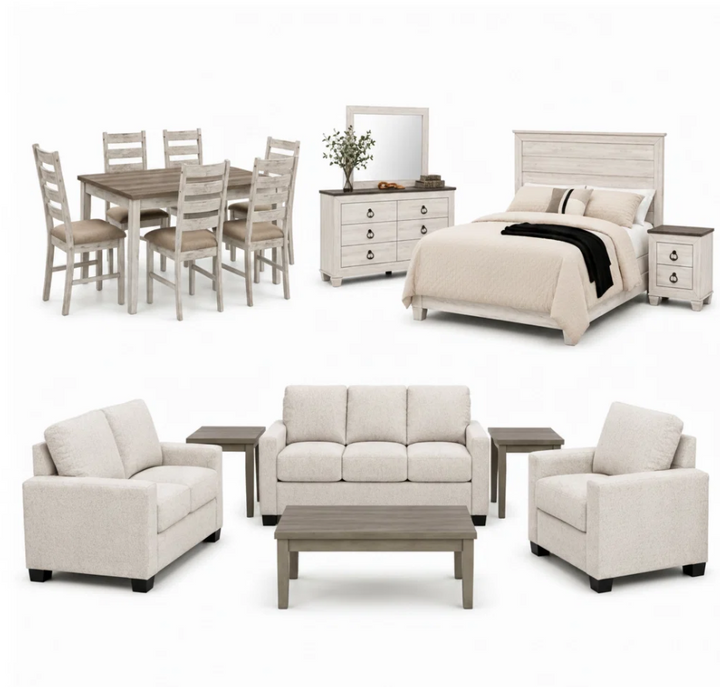 Home in One Collection – Bedroom, Living & Dining Furniture Package