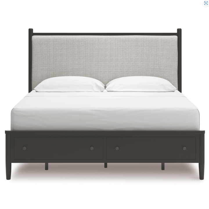 Portdown King Upholstered Panel Storage Bed