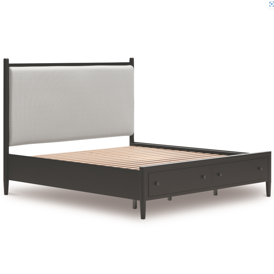 Portdown King Upholstered Panel Storage Bed