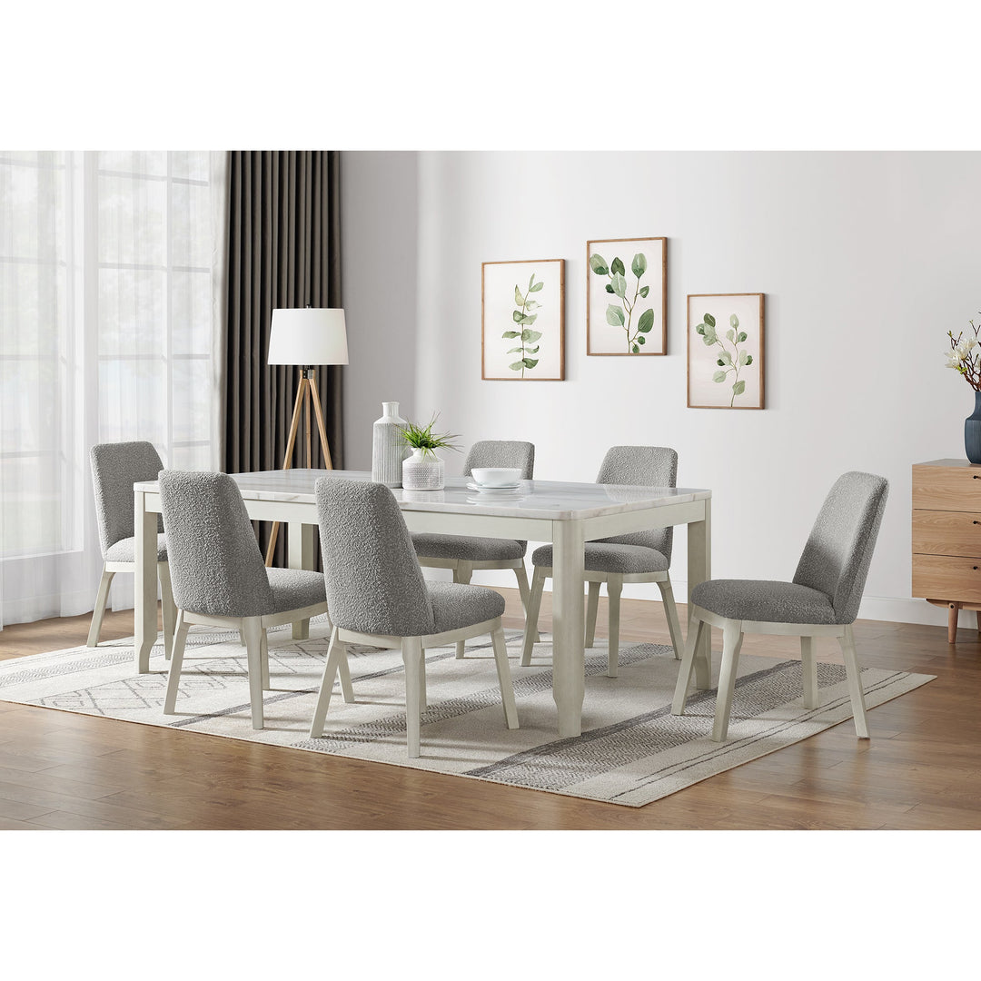 South Beach Light Grey Marbel Top Dining Table 6-8 Seaters