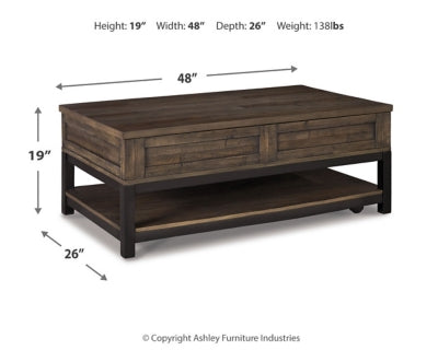 Johurst Coffee Table with Lift Top (122.5cm x 66.6cm)