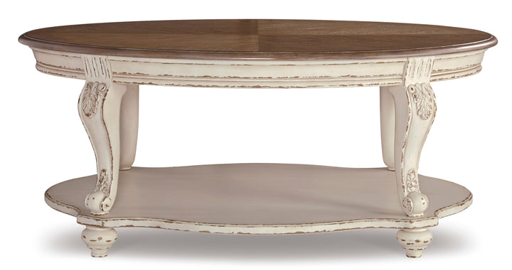 Realyn Oval Table Set With TV Stand
