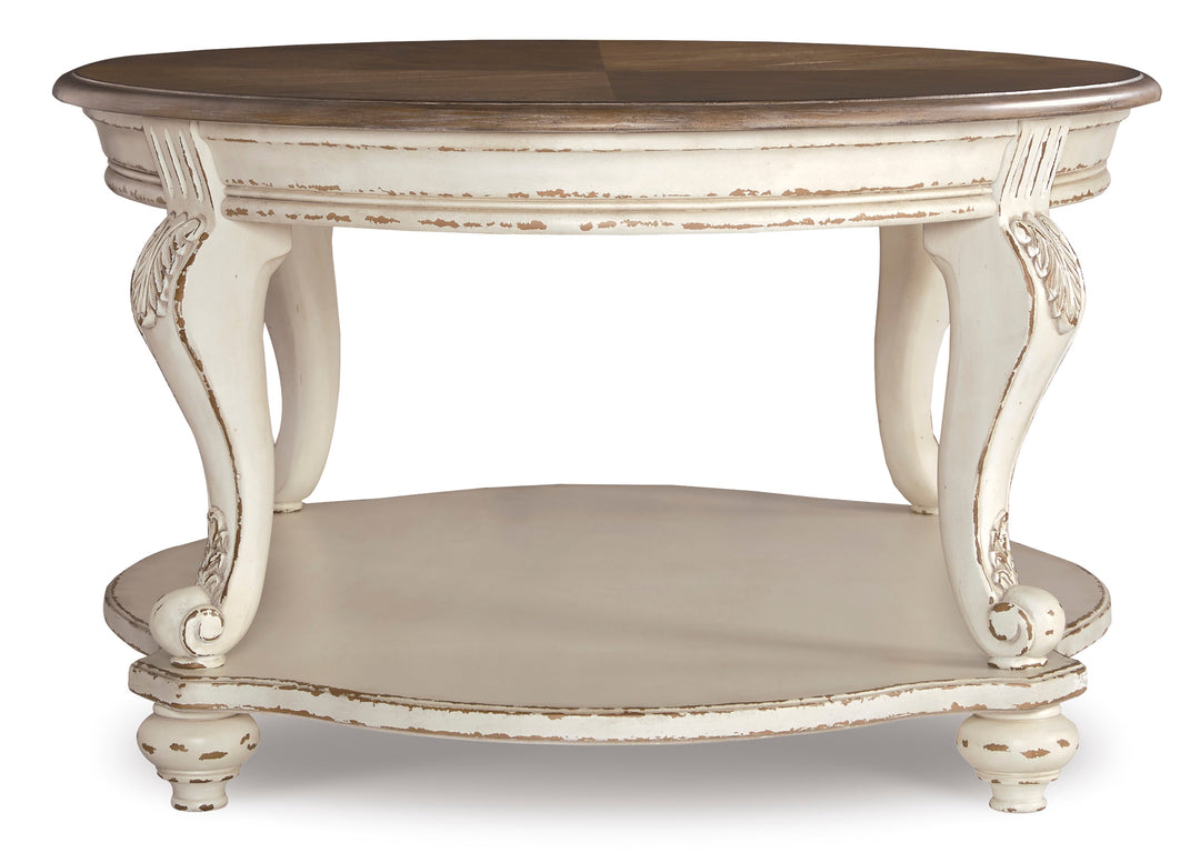Realyn Oval Table Set With TV Stand