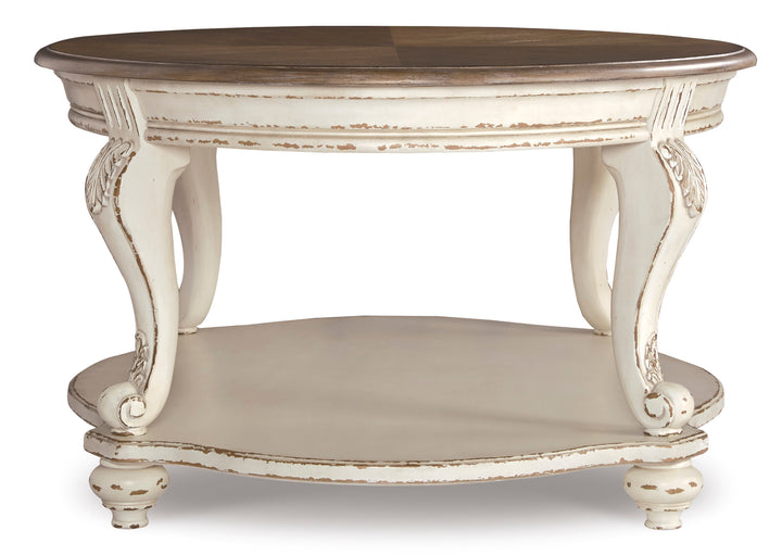 Realyn Oval Table Set With TV Stand