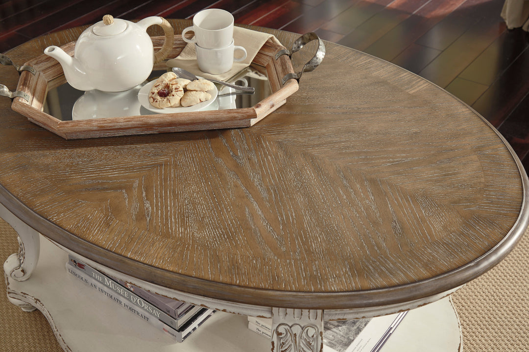 Realyn Oval Table Set With TV Stand