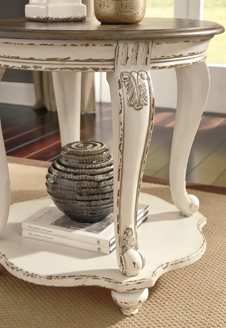 Realyn Oval Table Set With TV Stand