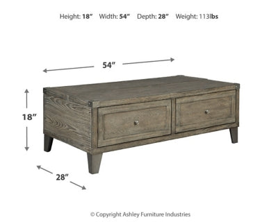 Chazney Coffee Table with Lift Top (138.1252cm x 71.755cm)