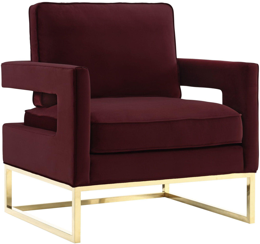 Avery Maroon Velvet Chair