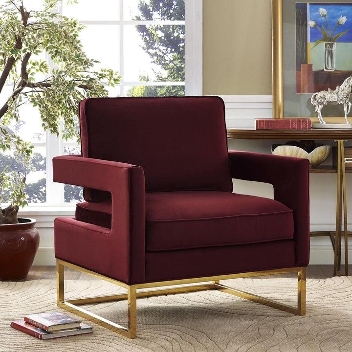 Avery Maroon Velvet Chair