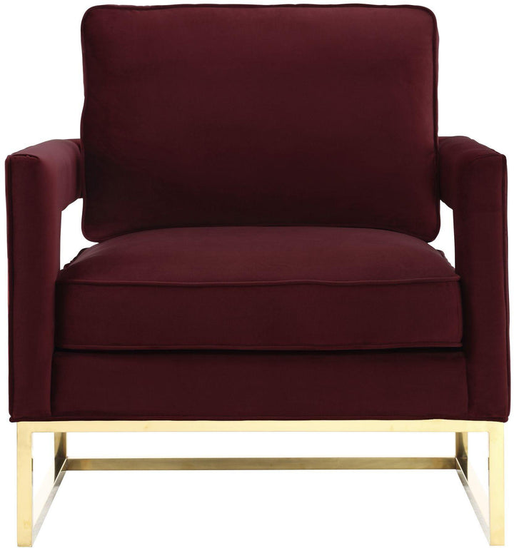 Avery Maroon Velvet Chair