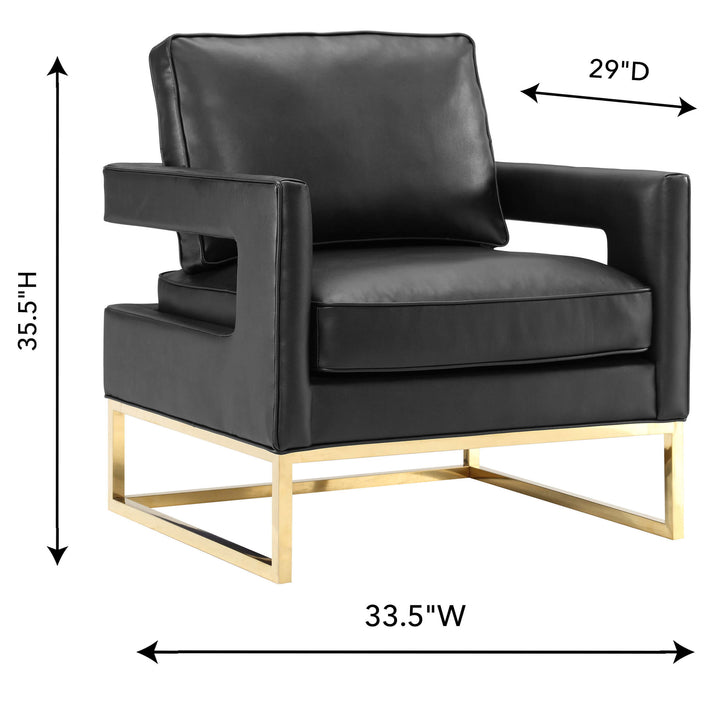 Avery Black Leather Chair