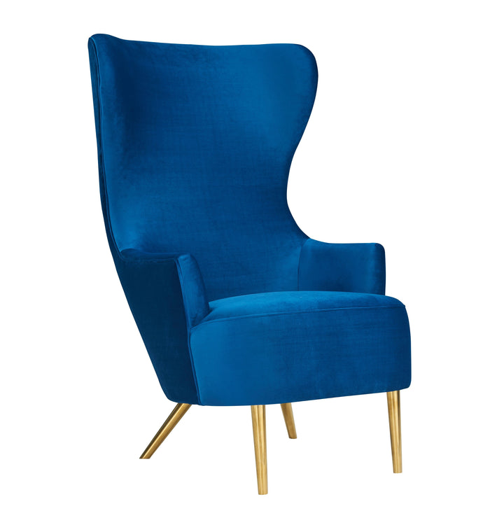 Julia Navy Wingback Velvet Chair