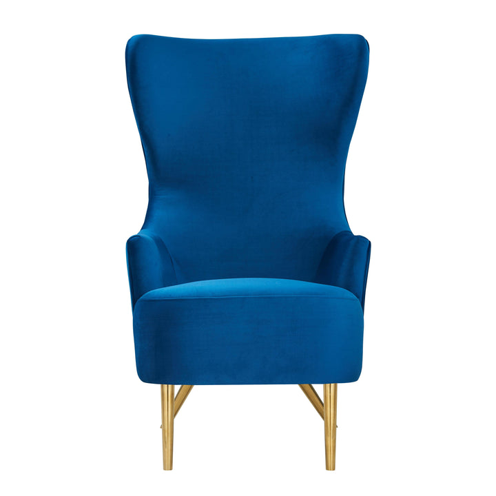 Julia Navy Wingback Velvet Chair