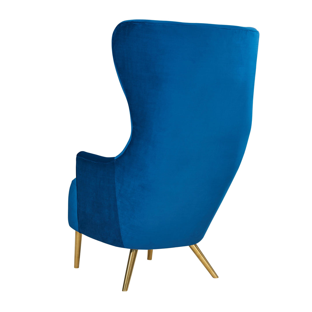 Julia Navy Wingback Velvet Chair