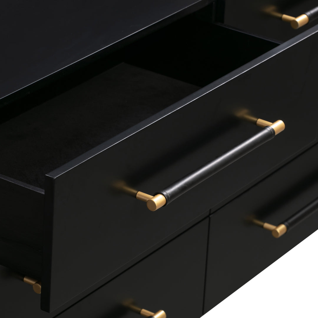 Trident Black 6 Drawer Dresser