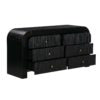 Hump 6 Drawer Black Dresser