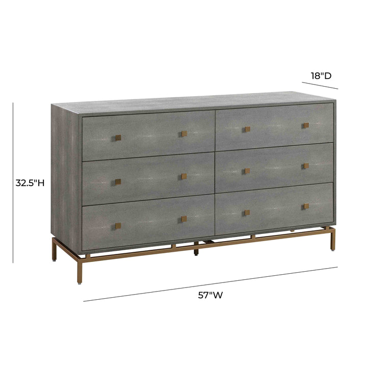 Pesce Shagreen 6 Drawer Dresser