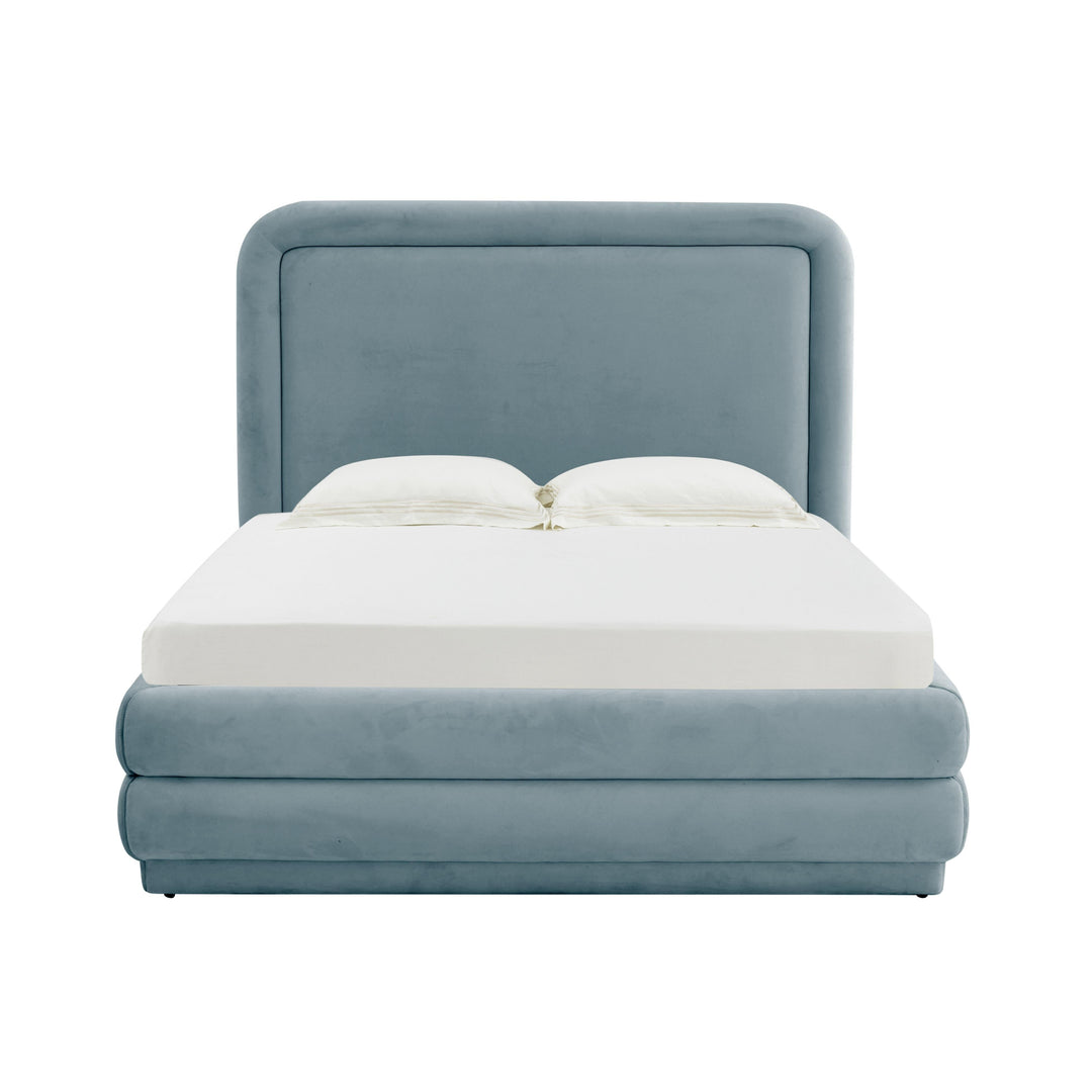 Briella Bluestone Velvet Bed in King