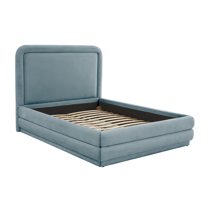 Briella Bluestone Velvet Bed in King