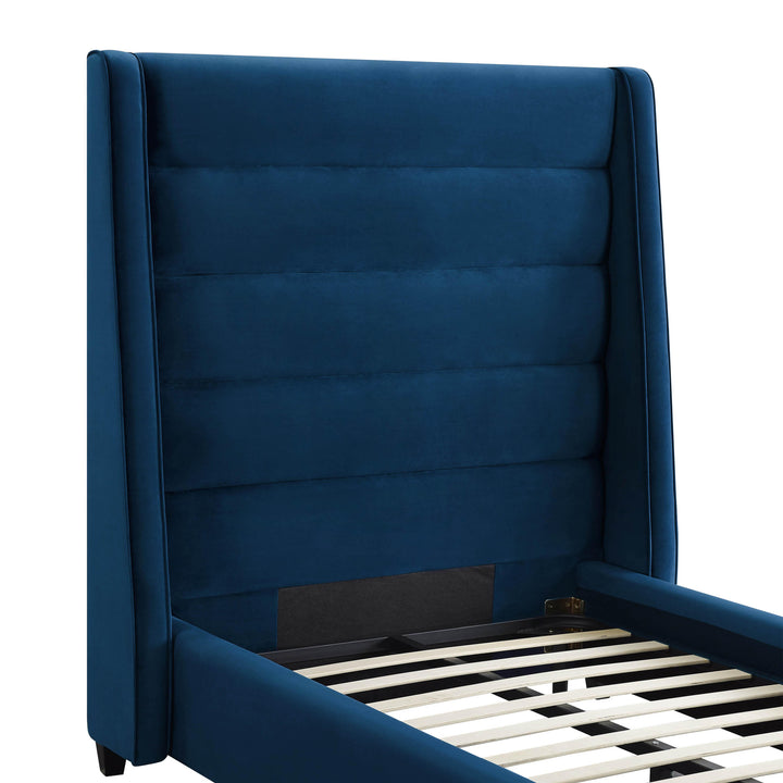 Koah Navy Velvet Bed in Twin