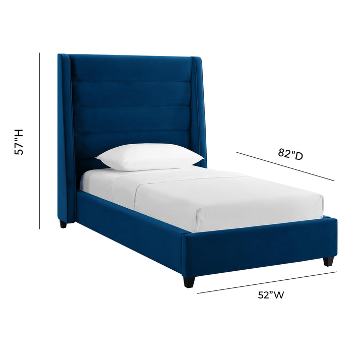 Koah Navy Velvet Bed in Twin