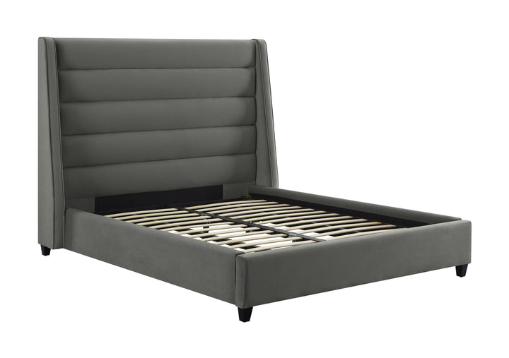 Koah Grey Velvet Bed in King