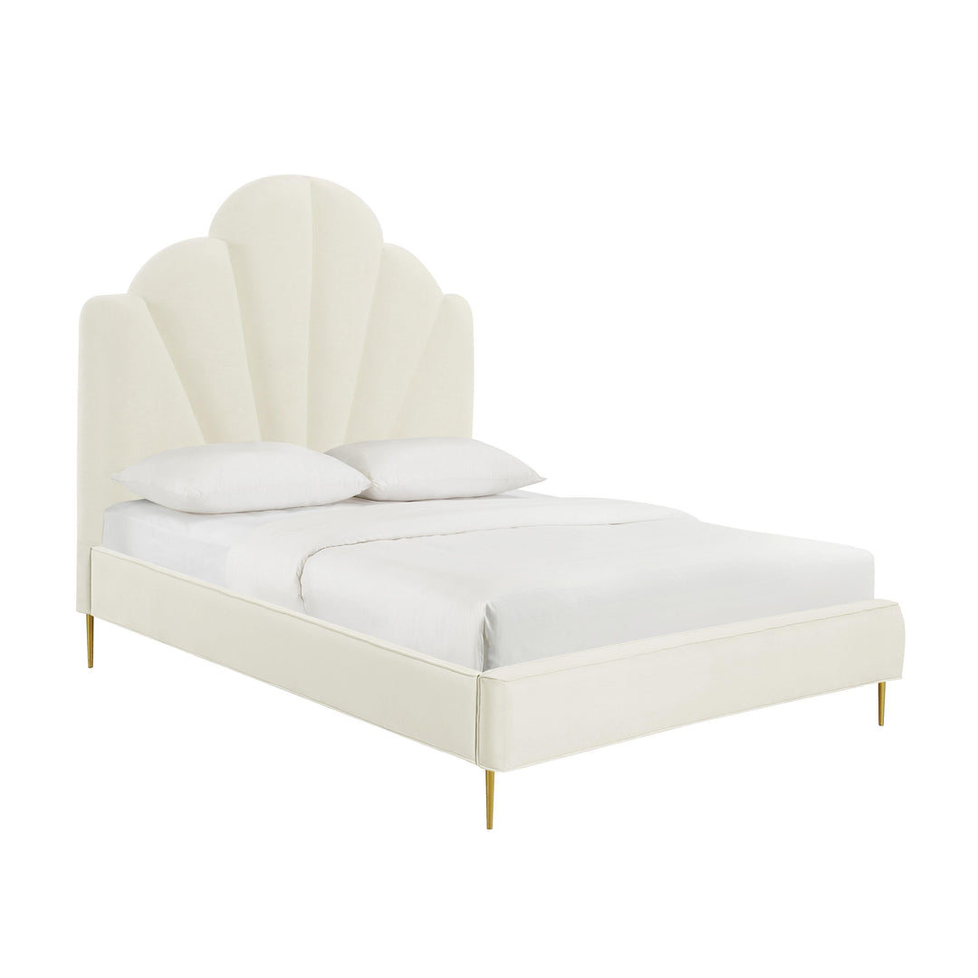 Bianca Cream Velvet Bed in King