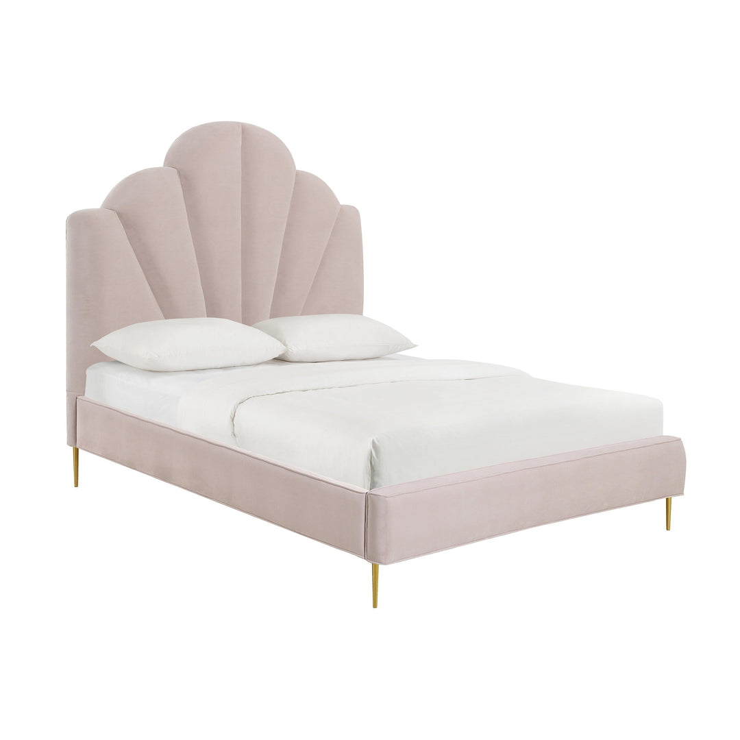 Bianca Blush Velvet Bed in Queen