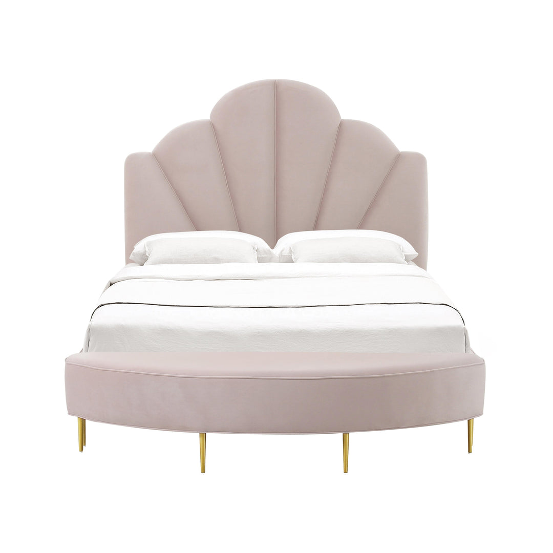 Bianca Blush Velvet Bed in Queen