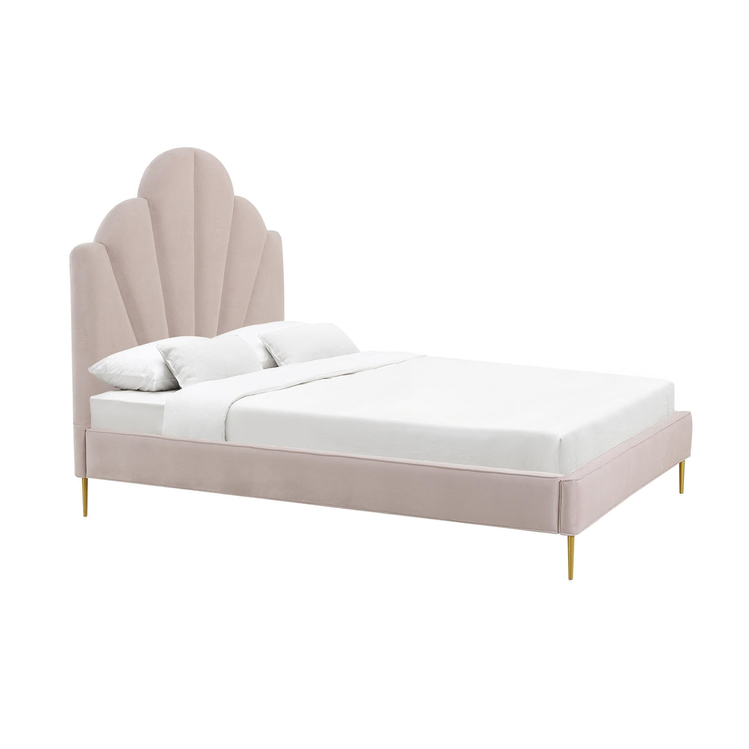 Bianca Blush Velvet Bed in Full