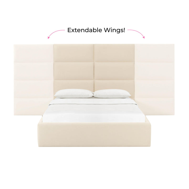 Eliana Cream Velvet King Wings (Set of 2)