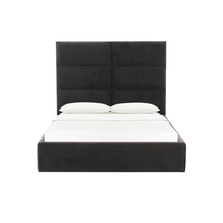 Eliana Black Velvet Queen Bed