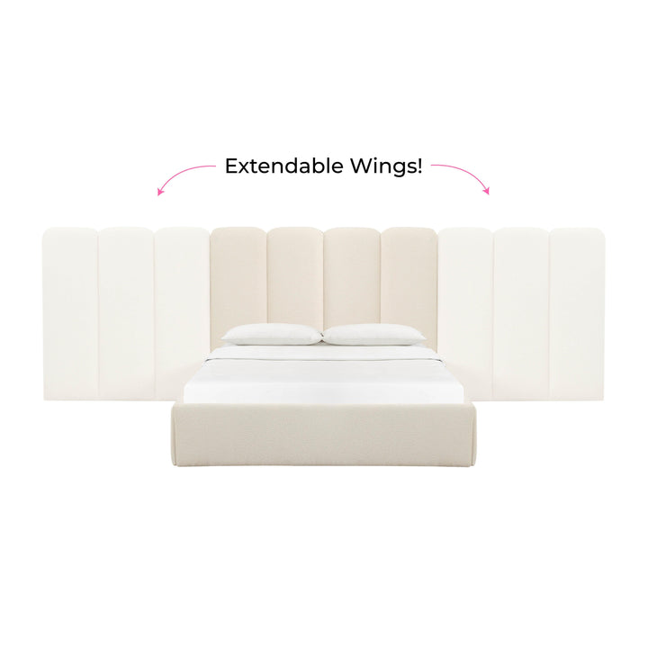 Palani Cream Boucle Wings - Queen or King (Set of 2)