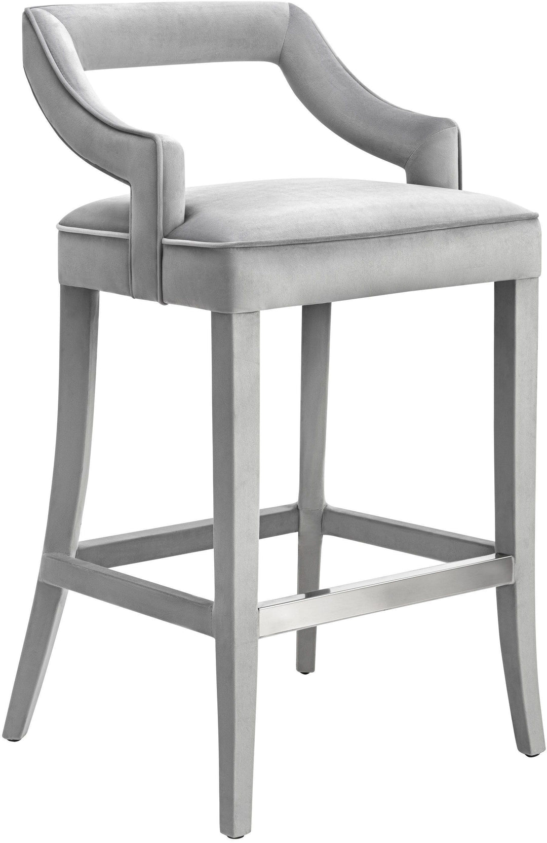 Tiffany Grey Velvet Counter Stool