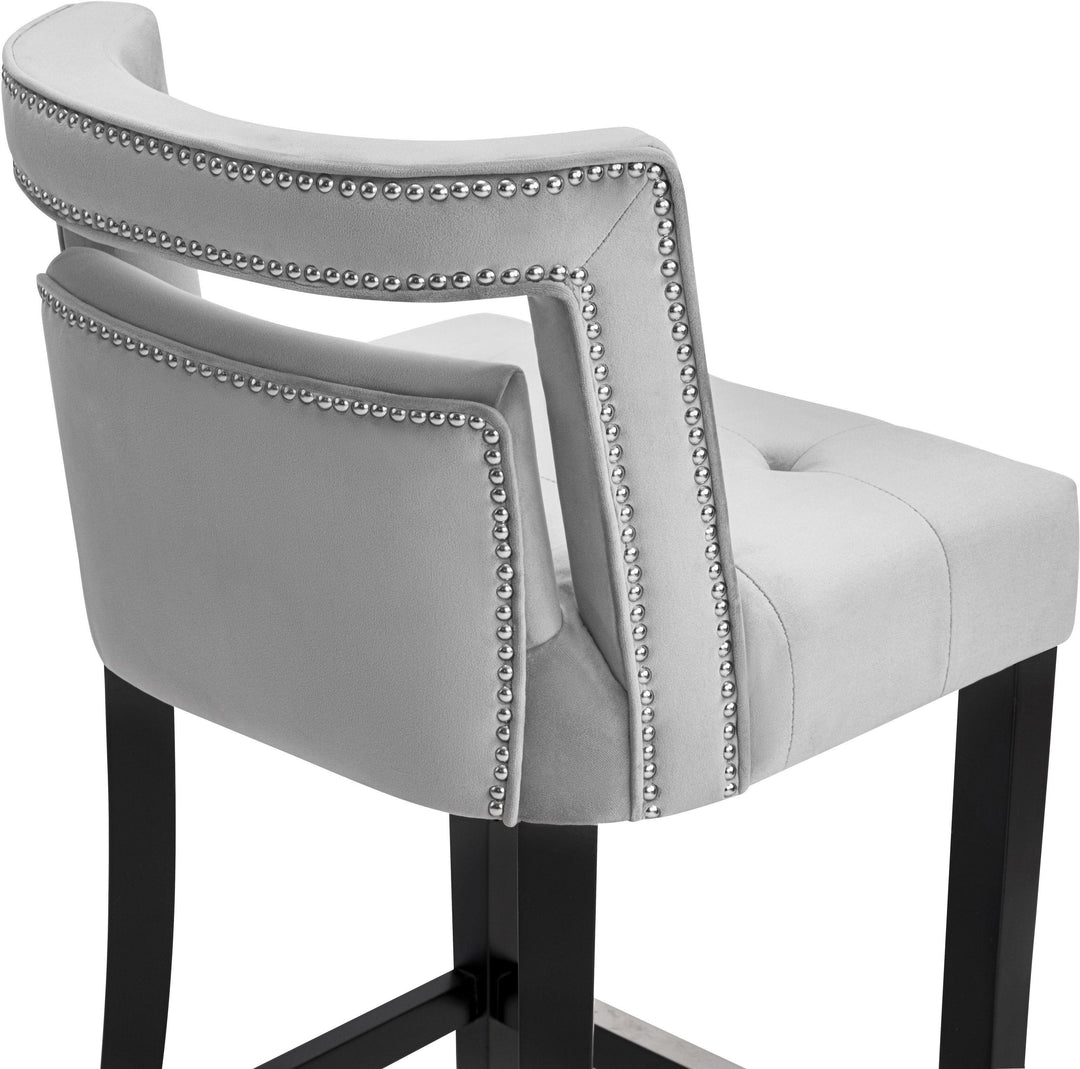 Hart Grey Velvet Bar Stool